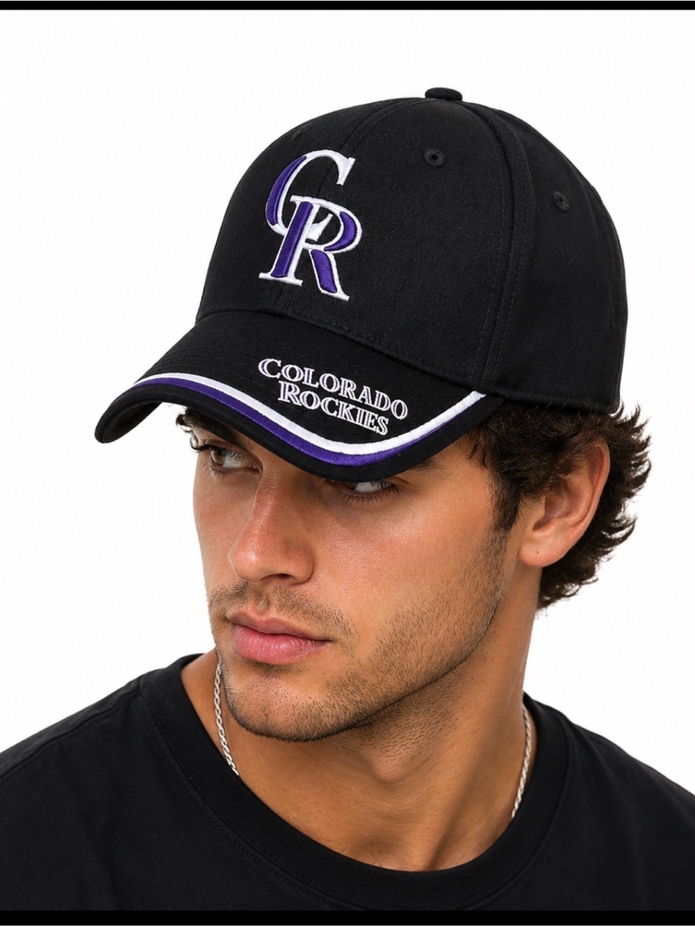 Colorado Rockies CR MLB baseball hat cap black embroidered logo adjustable